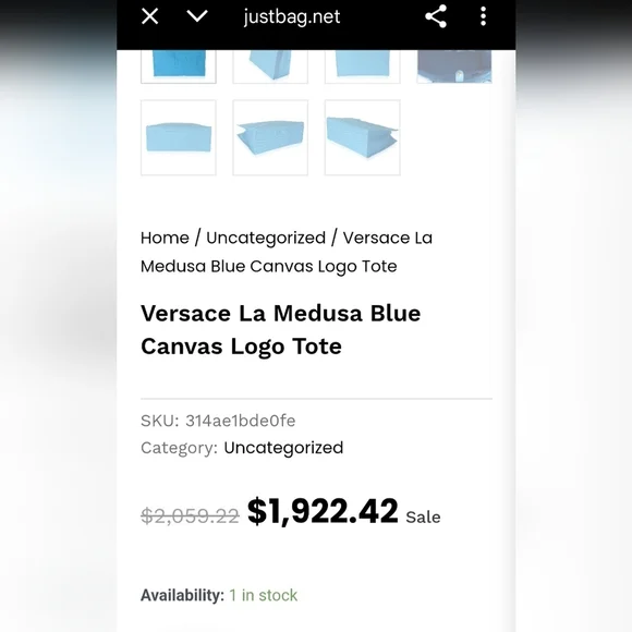 Versace La Medusa Blue Women's Canvas Logo Tote RETAIL $1922 (COA incuded) - Picture 2 of 14